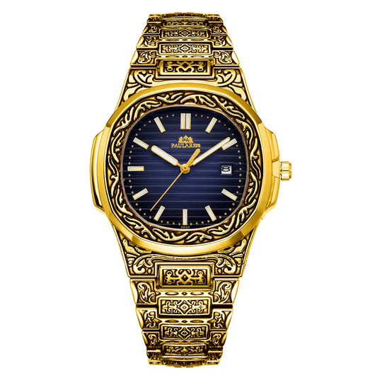 Reloj Hombre Cuarzo Tallado Loro Calendario Luminiscente - Image 7