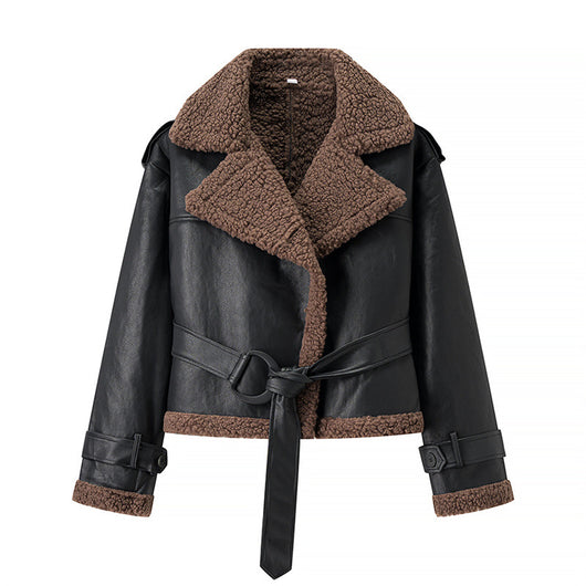 Abrigo Corto Acolchado con Cuello y Forro de Piel para Otoño e Invierno - Image 6