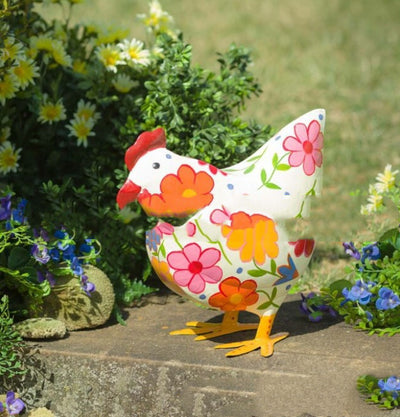Gallina Decorativa de Metal Pintado a Mano - Image 7