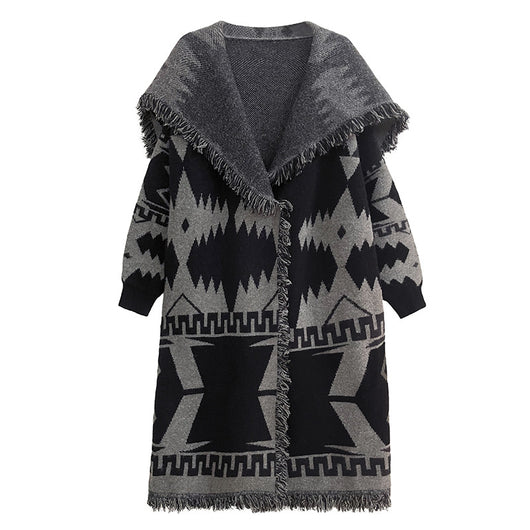 Cardigan Tejido Largo Holgado para Invierno - Abrigo de Punto Cómodo - Image 6