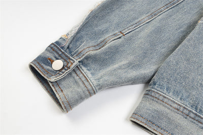 Chaqueta Denim con Costuras de Encaje y Detalles Rotos - Image 20