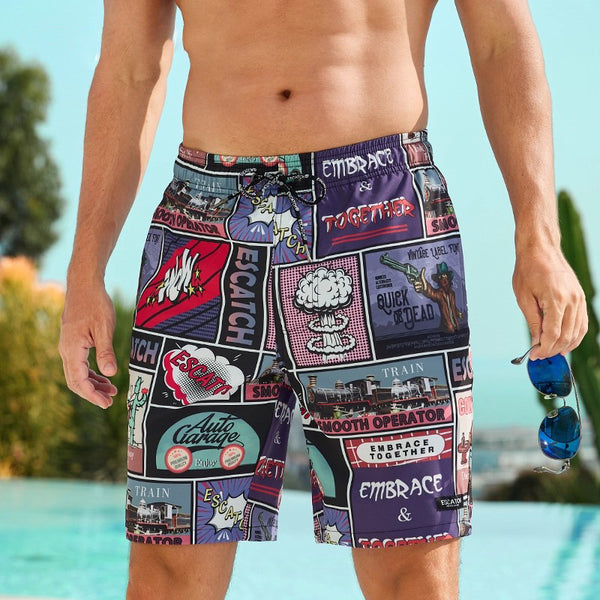 Shorts de Playa para Parejas con Estampado Digital de Secado Rápido