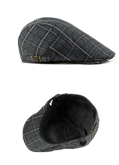 Gorra Estilo Británico Retro Pato Cuadrille para Hombre - Image 9