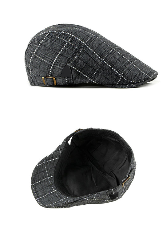 Gorra Estilo Británico Retro Pato Cuadrille para Hombre - Image 9