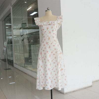 Vestido Lino Floral sin Mangas con Cintura Reductora - Image 5