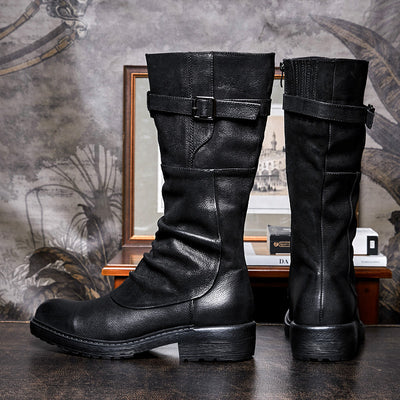 Botas Biker Altas de Plataforma con Cierre Lateral para Hombre - Image 9