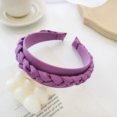 Diadema Trenzada de Tela Unicolor para Cabello - Image 10
