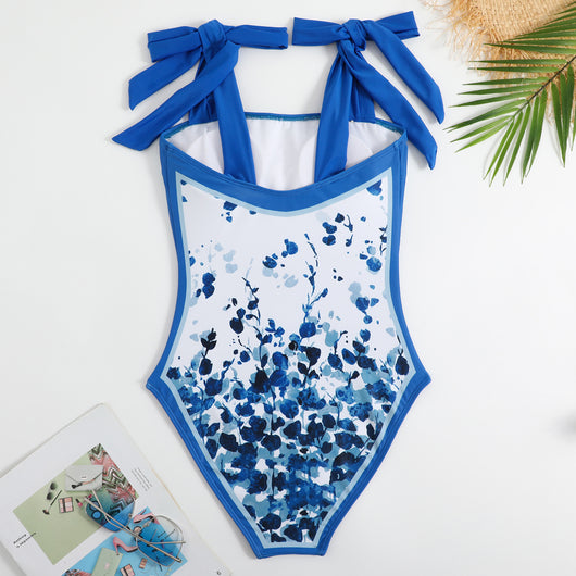 Traje de Baño Retro Una Pieza con Falda de Gasa - Image 23