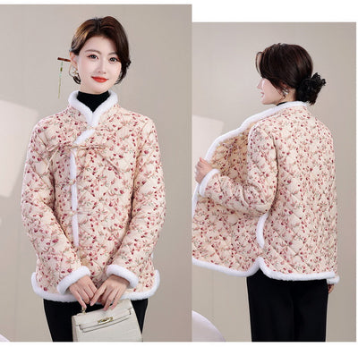Chaqueta de Algodón Estilo Oriental con Cierre Diagonal e Impreso Floral - Image 18