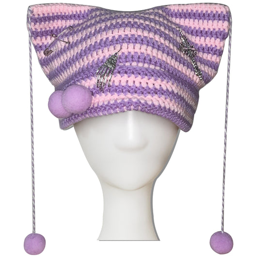 Gorro de Lana Tejido con Orejas de Gato y Pompón - Image 5
