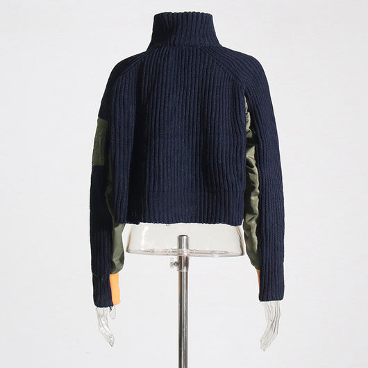 Suéter Cuello Alto Corto Tejido para Mujer - Image 10