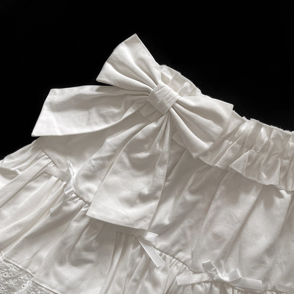 Falda Encaje Blanco Marfil Versátil - Prenda Básica Elegante