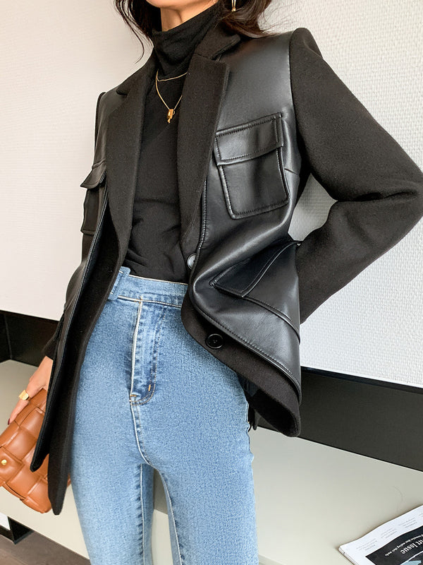 Blazer de Cuero para Mujer - Chaqueta Elegante Ajustada