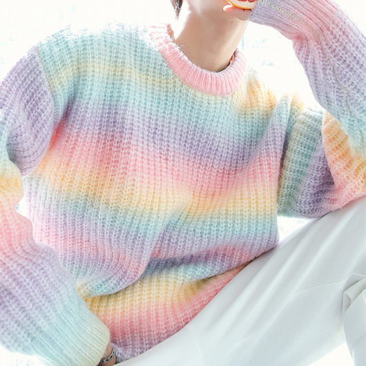 Chamarra Suéter Holgada con Degradado Tie-Dye para Hombre - Image 12