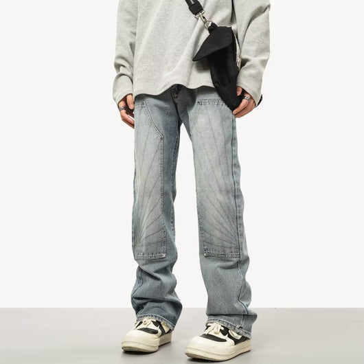Pantalones Skinny Desgastados Retro para Hombre - Corte Recto Versátil - Image 8