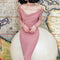 Pink Skirt with Pearl Detail on Neckline and Elegant Design