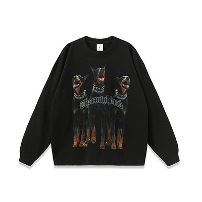 Playera Holgada Doberman Pinscher Estilo Urbano Desgastada para Hombre y Mujer - Image 7