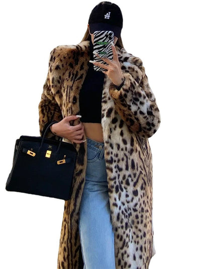 Abrigo de Piel Sintética Estampado Leopardo para Mujer - Image 5
