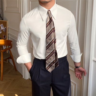 Camisa Ejecutiva Slim Fit Cuello Italiano para Hombre