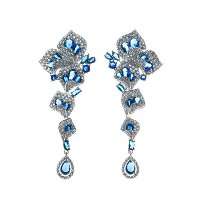 Aretes de Zafiro Vintage con Cristal Azul - Joyería Elegante para Mujer - Image 5