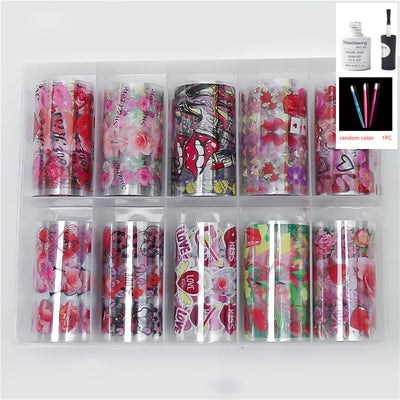 Set de 12 Láminas Decorativas para Uñas - Transferencias Nail Art - Image 26