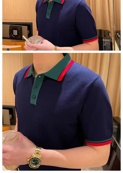 Polo Manga Corta a Rayas para Hombre - Image 9