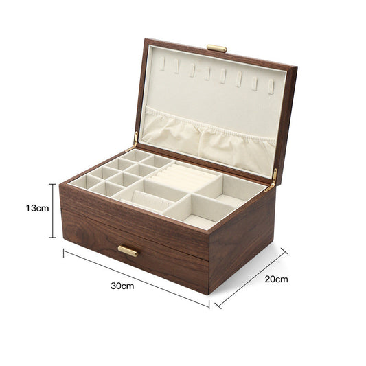 Caja de Joyas de Madera Nogal Negro Lujo Artesanal - Image 2
