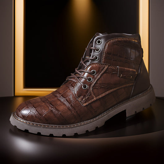 Botas de Cuero Retro con Cierre Lateral para Aventuras Urbanas - Image 7