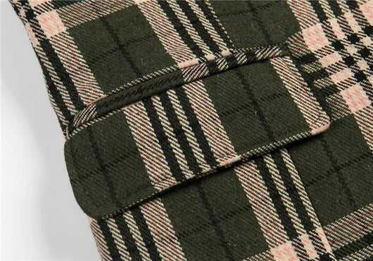 Saco de Cuadros con Dos Botones - Conjunto de Combinación de Colores - Image 6
