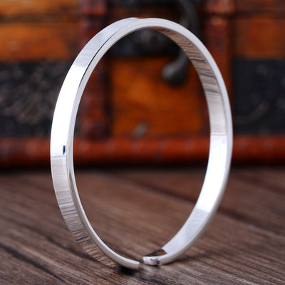 Pulsera de Plata Pulida para Parejas - Diseño Minimalista - Image 3
