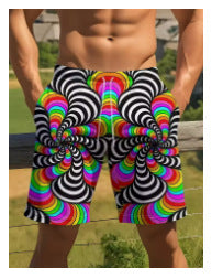 Shorts Casuales con Estampado Geométrico para Hombre - Image 12