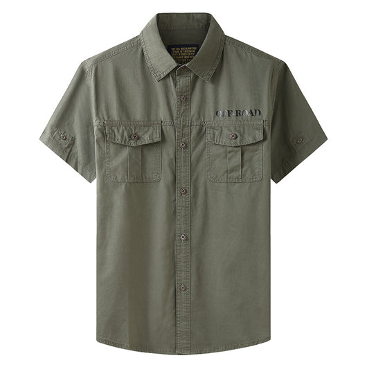 Camisa Casual de Algodón Hombre - Corte Relajado con Solapa Estilo Workwear - Image 2
