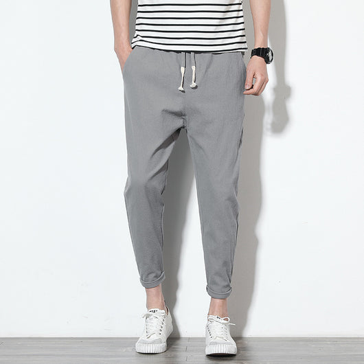 Pantalones de Lino para Hombre Estilo Coreano - Ajuste Relajado y Fresco - Image 13