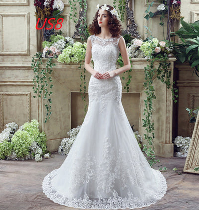 Vestido de Novia Sirena con Encaje Sensual y Cola Larga - Image 14