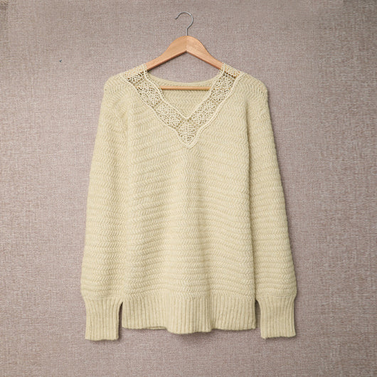 Suéter Mujer Otoño Invierno Combinado con Encaje - Diseño Bicolor - Image 4