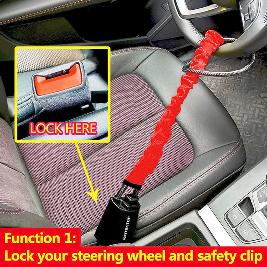 Candado Antirrobo de Acero para Volante con Cable de Seguridad - Image 3
