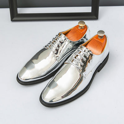 Zapatos de Cuero Brillante con Punta Afilada Estilo Británico para Hombre - Image 2