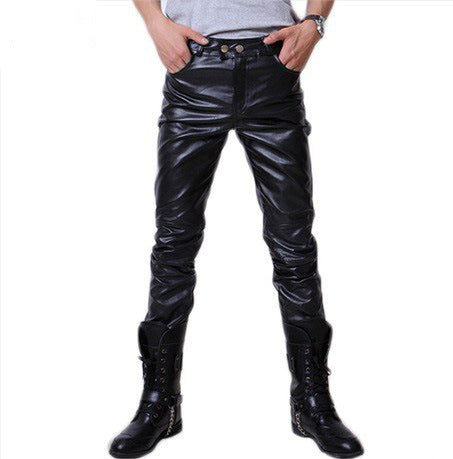 Pantalones Casuales Bronce Brillante con Efecto Metalizado