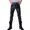 Pantalones Casuales Bronce Brillante con Efecto Metalizado