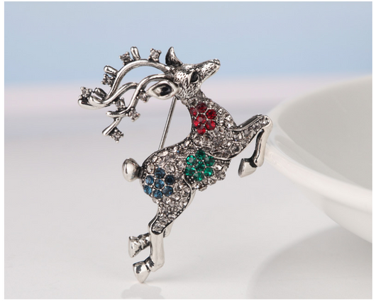 Broche Navideño Venado Sika Europeo Americano - Image 10