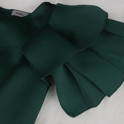 Vestido de Noche Verde Talla Grande con Abertura Elegante - Image 9
