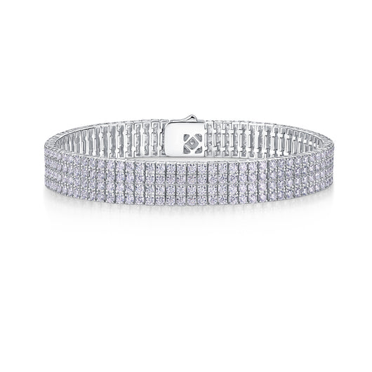 Pulsera de Plata Lujo con Moissanita - Conjunto Elegante Plateado en Platino