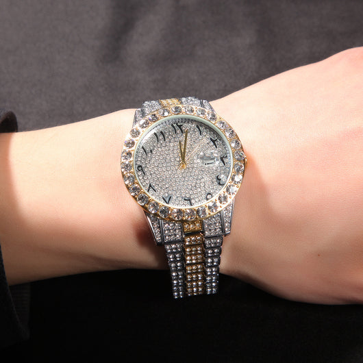 Reloj Digital de Flores Británicas con Diamantes Completos y Pantalla Grande - Image 12