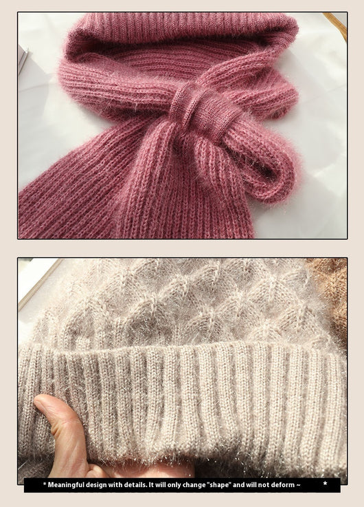 Gorro y Bufanda Tejida Doble Capa Acolchada - Abrigo Cálido en Lana - Image 19