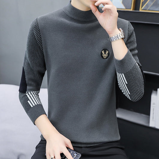 Suéter Tejido Grueso para Hombre con Cuello Medio Alto - Image 4