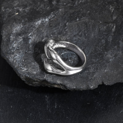 Anillo de Acero Inoxidable con Diseño Geométrico Irregular para Hombre - Image 4