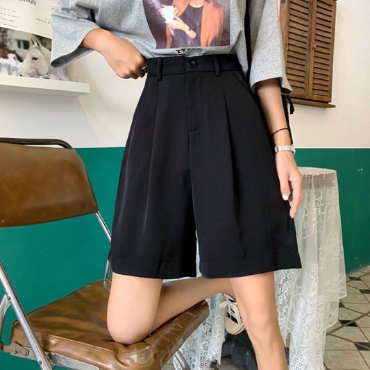 Pantalón Negro de Cintura Alta Ancho y Suelto - Talle Grande
