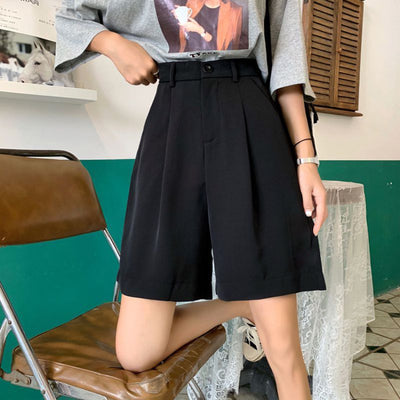 Pantalón Negro de Cintura Alta Ancho y Suelto - Talle Grande