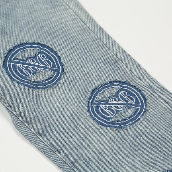 Jeans Hombre Rotos Deslavados con Bordado Artesanal