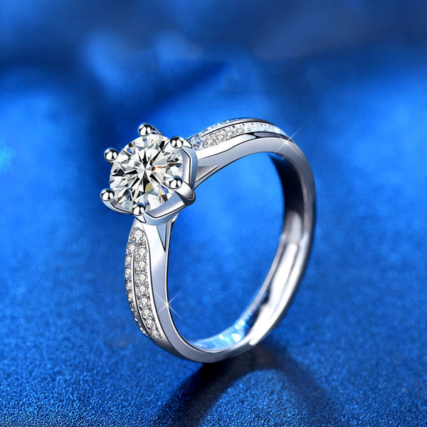 Anillo de Plata Esterlina con Moissanita para Mujer